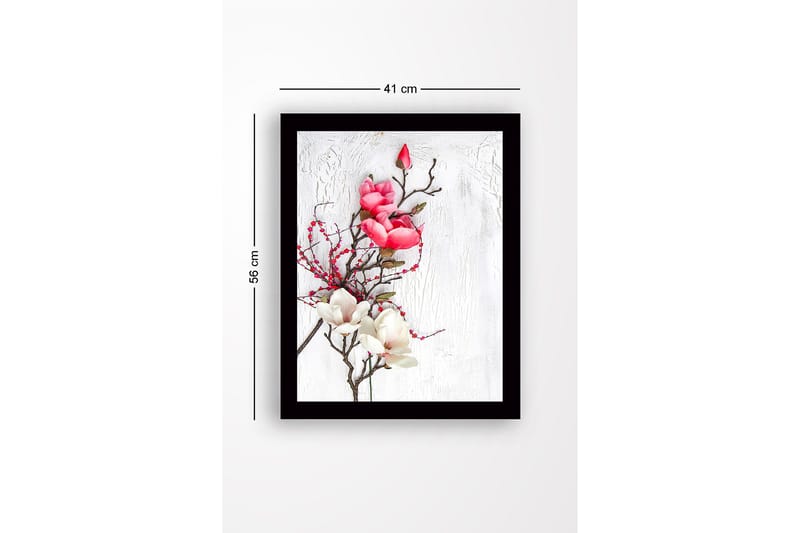 Inramad Canvastavla i trä - 41x56 cm - Vacker bukett av magnolior i rosa och vitt - Rosa / Vit - Inredning & dekor - Tavlor & konst