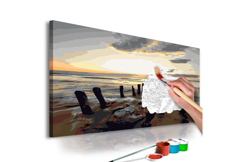 GÖR-DET-SJÄLV Målningar Beach Sunrise 60x40 cm - Gör det själv tavlor