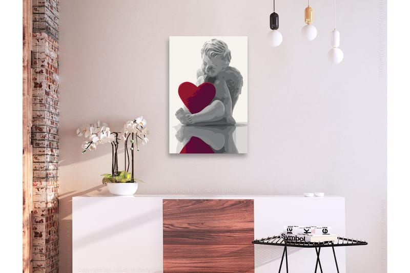 GÖR-DET-SJÄLV Målningar Angel Red Heart 40x60 cm - Artgeist sp. z o. o. - Inredning & dekor - Tavlor & konst - Måla själv - Gör det själv tavlor