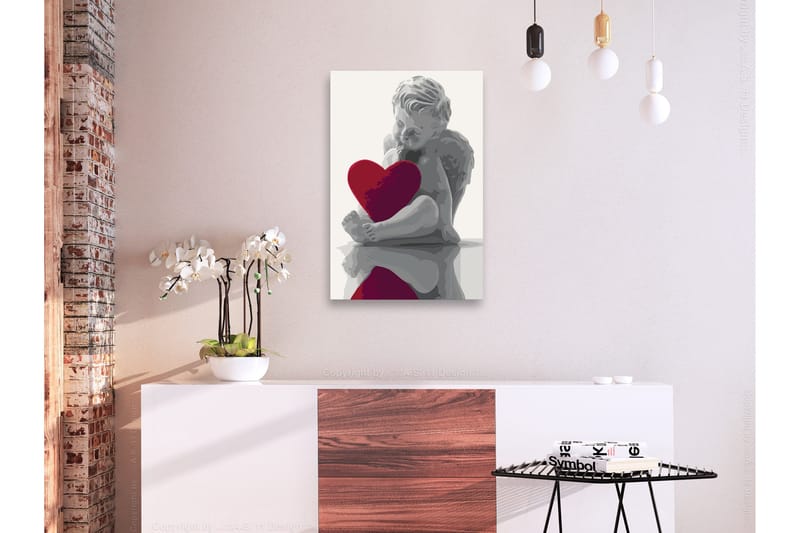 Gör-det-själv Målningar Angel Red Heart 40x60 cm - Artgeist sp. z o. o. - Inredning & dekor - Tavlor & konst - Måla själv - Gör det själv tavlor