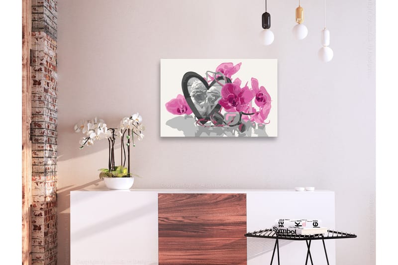 GÖR-DET-SJÄLV Målningar Angels Heart & Orchid 60x40 cm - Artgeist sp. z o. o. - Inredning & dekor - Tavlor & konst - Måla själv - Gör det själv tavlor