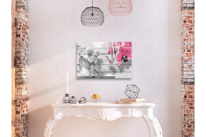 GÖR-DET-SJÄLV Målningar Angels Pink Orchid 60x40 cm - Artgeist sp. z o. o. - Inredning & dekor - Tavlor & konst - Måla själv - Gör det själv tavlor