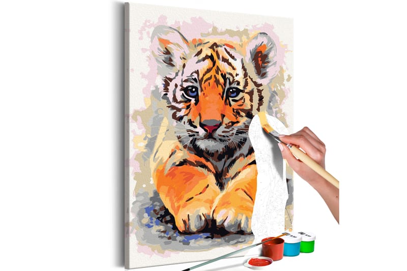 GÖR-DET-SJÄLV Målningar Baby Tiger 40x60 cm - Artgeist sp. z o. o. - Gör det själv tavlor