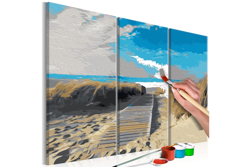 GÖR-DET-SJÄLV Målningar Beach Blue Sky 60x40 cm - Artgeist sp. z o. o. - Gör det själv tavlor