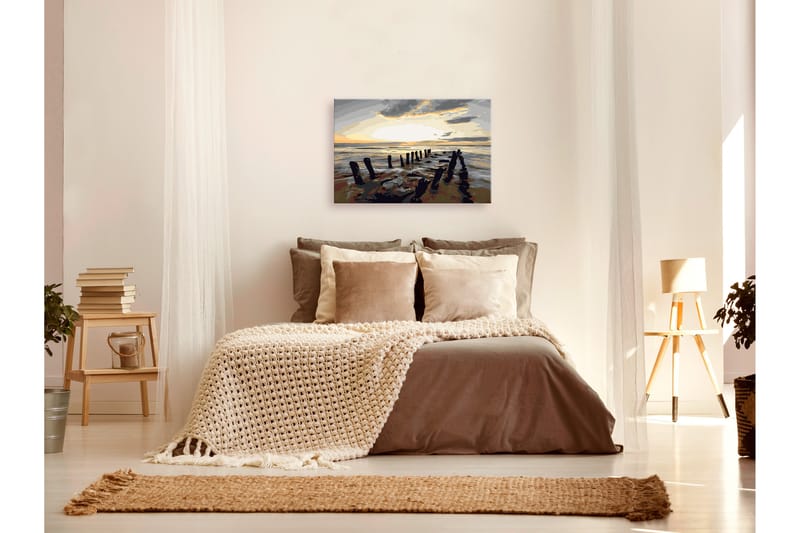GÖR-DET-SJÄLV Målningar Beach Sunrise 60x40 cm - Artgeist sp. z o. o. - Gör det själv tavlor