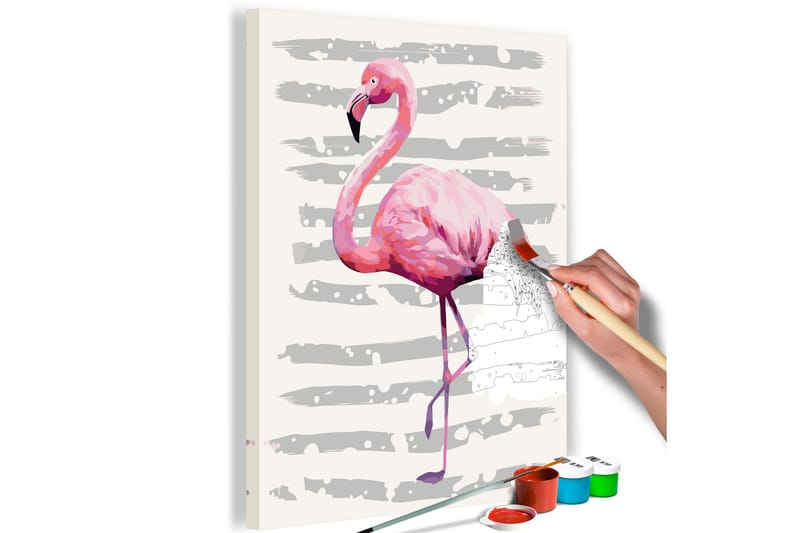 GÖR-DET-SJÄLV Målningar Beautiful Flamingo 40x60 cm - Artgeist sp. z o. o. - Gör det själv tavlor