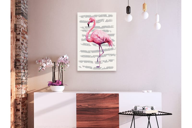 GÖR-DET-SJÄLV Målningar Beautiful Flamingo 40x60 cm - Artgeist sp. z o. o. - Inredning & dekor - Tavlor & konst - Måla själv - Gör det själv tavlor