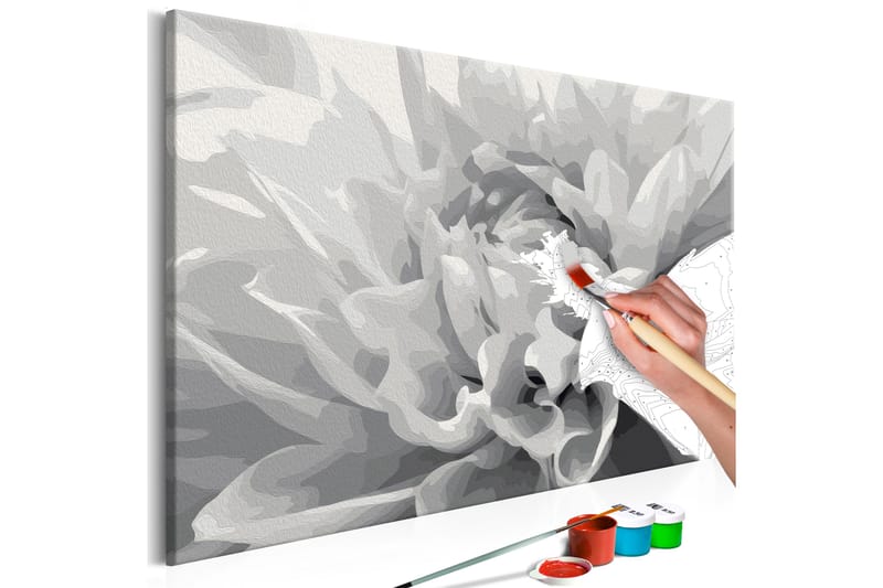 GÖR-DET-SJÄLV Målningar Black & White Flower 60x40 cm - Artgeist sp. z o. o. - Gör det själv tavlor