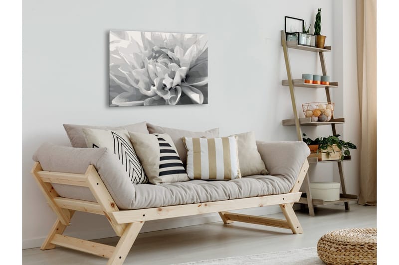 Gör-det-själv Målningar Black & White Flower 60x40 cm - Artgeist sp. z o. o. - Inredning & dekor - Tavlor & konst - Måla själv - Gör det själv tavlor