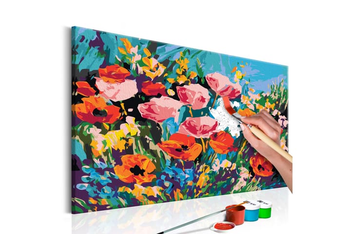 GÖR-DET-SJÄLV Målningar Colourful Meadow Flowers 60x40 cm - Artgeist sp. z o. o. - Gör det själv tavlor