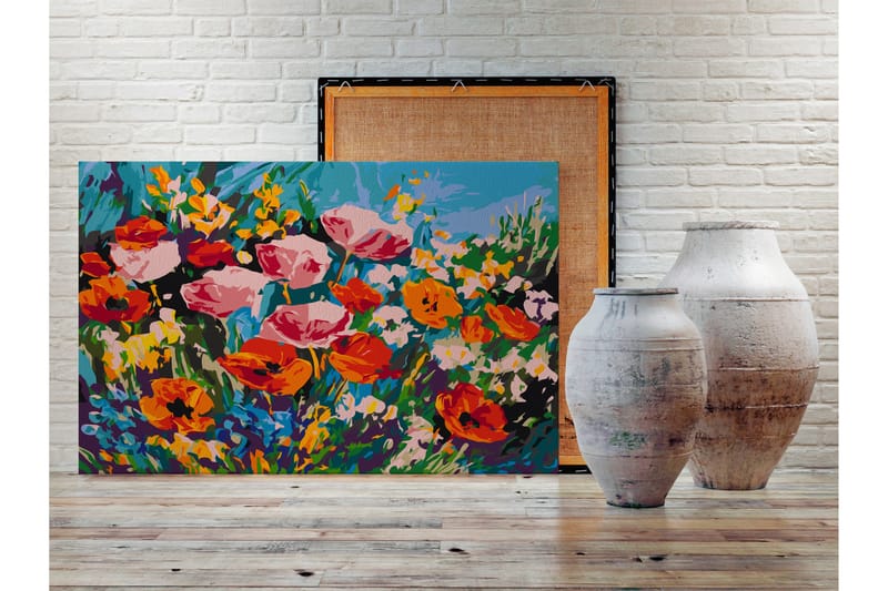 GÖR-DET-SJÄLV Målningar Colourful Meadow Flowers 60x40 cm - Artgeist sp. z o. o. - Gör det själv tavlor
