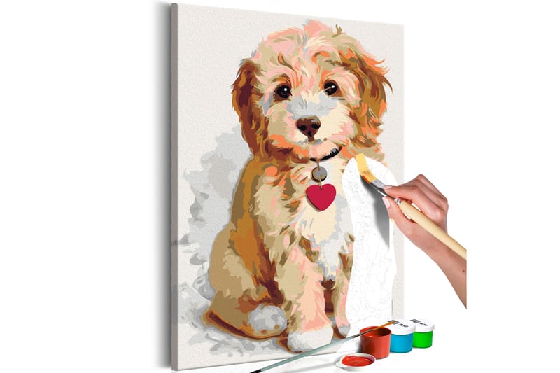 GÖR-DET-SJÄLV Målningar Dog Puppy 40x60 cm - Artgeist sp. z o. o. - Gör det själv tavlor