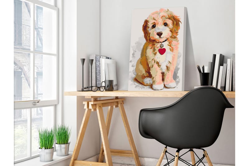 GÖR-DET-SJÄLV Målningar Dog Puppy 40x60 cm - Artgeist sp. z o. o. - Gör det själv tavlor