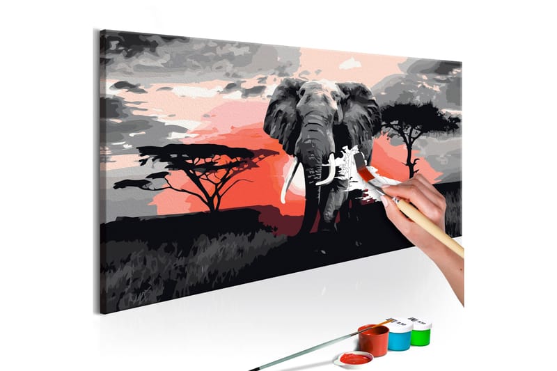 GÖR-DET-SJÄLV Målningar Elephant Africa 80x40 cm - Artgeist sp. z o. o. - Gör det själv tavlor
