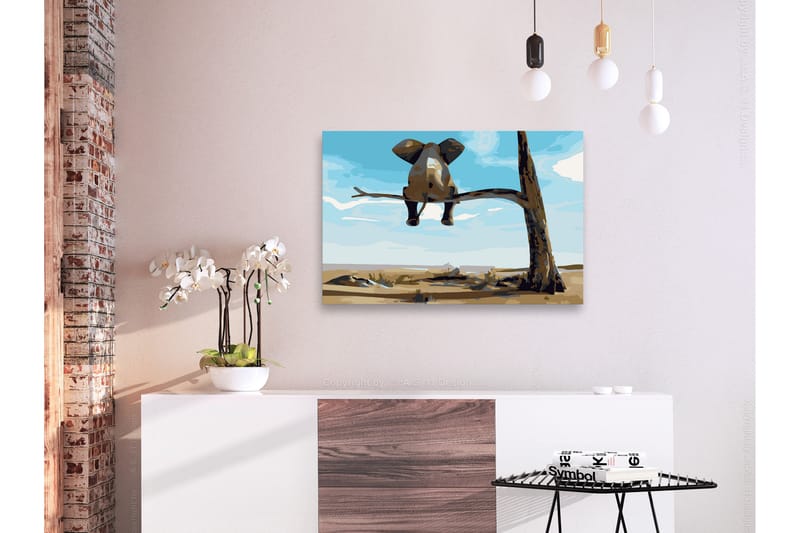 GÖR-DET-SJÄLV Målningar Elephant In A Tree 60x40 cm - Artgeist sp. z o. o. - Inredning & dekor - Tavlor & konst - Måla själv - Gör det själv tavlor