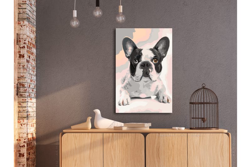 GÖR-DET-SJÄLV Målningar French Bulldog  40x60 cm - Artgeist sp. z o. o. - Inredning & dekor - Tavlor & konst - Måla själv - Gör det själv tavlor