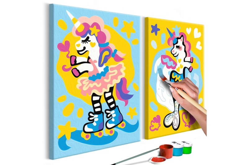 GÖR-DET-SJÄLV Målningar Funny Unicorns 33x23 cm - Artgeist sp. z o. o. - Gör det själv tavlor
