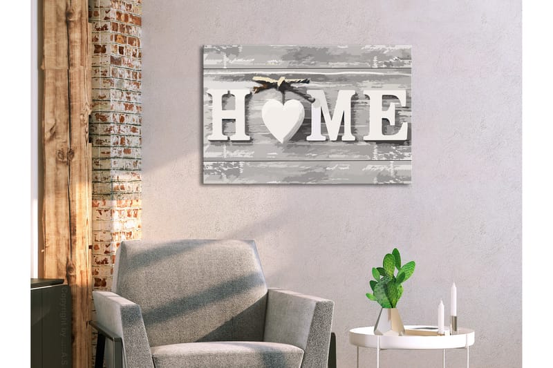 GÖR-DET-SJÄLV Målningar Home Letters 60x40 cm - Artgeist sp. z o. o. - Inredning & dekor - Tavlor & konst - Måla själv - Gör det själv tavlor