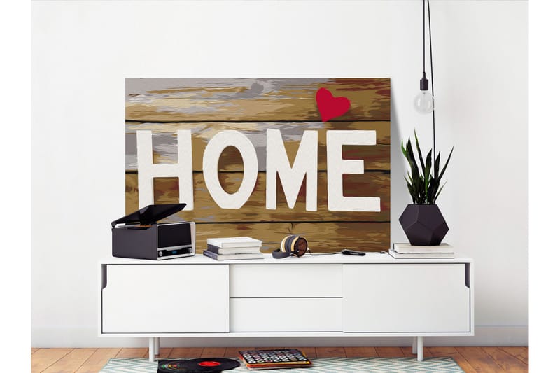 GÖR-DET-SJÄLV Målningar Home with Heart 60x40 cm - Artgeist sp. z o. o. - Inredning & dekor - Tavlor & konst - Måla själv - Gör det själv tavlor