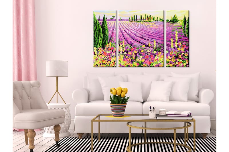 GÖR-DET-SJÄLV Målningar Lavender Field 80x50 cm - Artgeist sp. z o. o. - Gör det själv tavlor