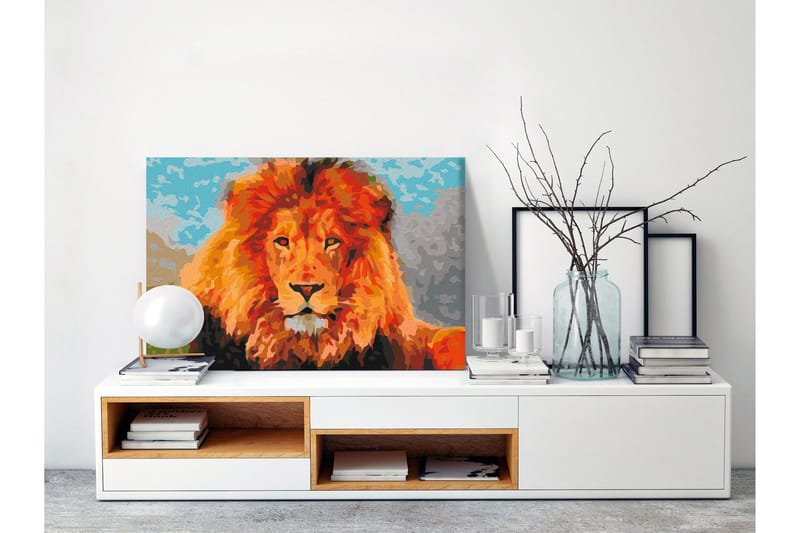 Gör-det-själv Målningar Lion  60x40 cm - Artgeist sp. z o. o. - Inredning & dekor - Tavlor & konst - Måla själv - Gör det själv tavlor