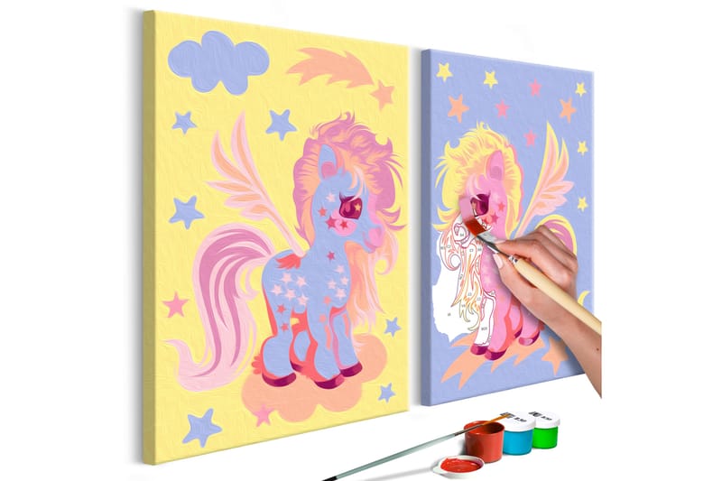 GÖR-DET-SJÄLV Målningar Magical Unicorns 33x23 cm - Artgeist sp. z o. o. - Gör det själv tavlor