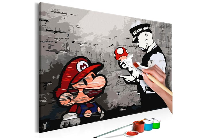 GÖR-DET-SJÄLV Målningar Mario Banksy 60x40 cm - Gör det själv tavlor
