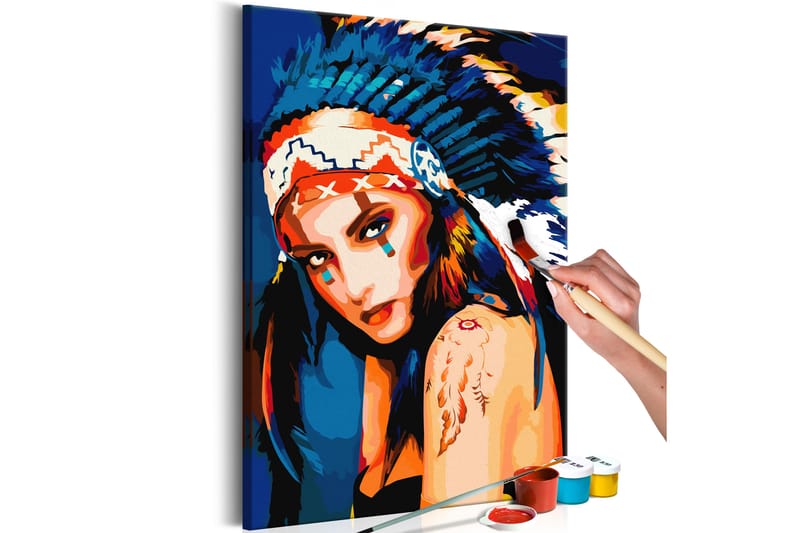 GÖR-DET-SJÄLV Målningar Native American Girl 40x60 cm - Artgeist sp. z o. o. - Gör det själv tavlor