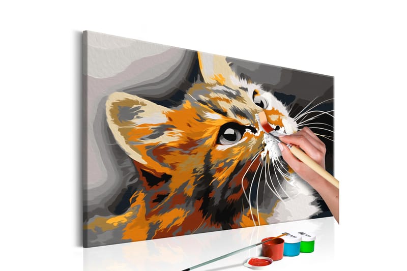 GÖR-DET-SJÄLV Målningar Red Cat  60x40 cm - Artgeist sp. z o. o. - Gör det själv tavlor