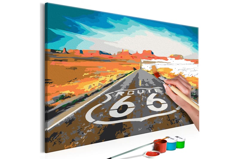 GÖR-DET-SJÄLV Målningar Route 66  60x40 cm - Artgeist sp. z o. o. - Gör det själv tavlor