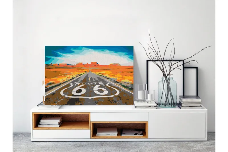 Gör-det-själv Målningar Route 66  60x40 cm - Artgeist sp. z o. o. - Inredning & dekor - Tavlor & konst - Måla själv - Gör det själv tavlor