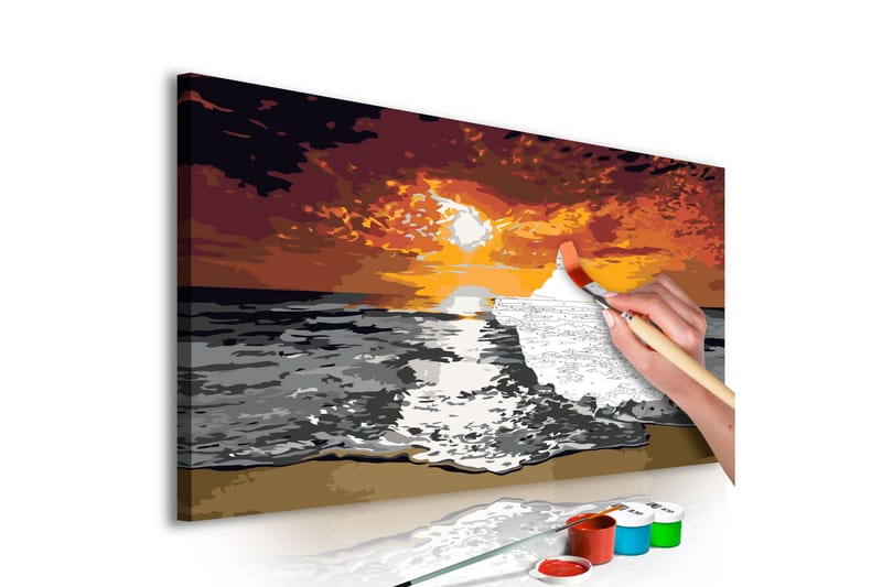 GÖR-DET-SJÄLV Målningar Sea Sky In Flames 80x40 cm - Gör det själv tavlor