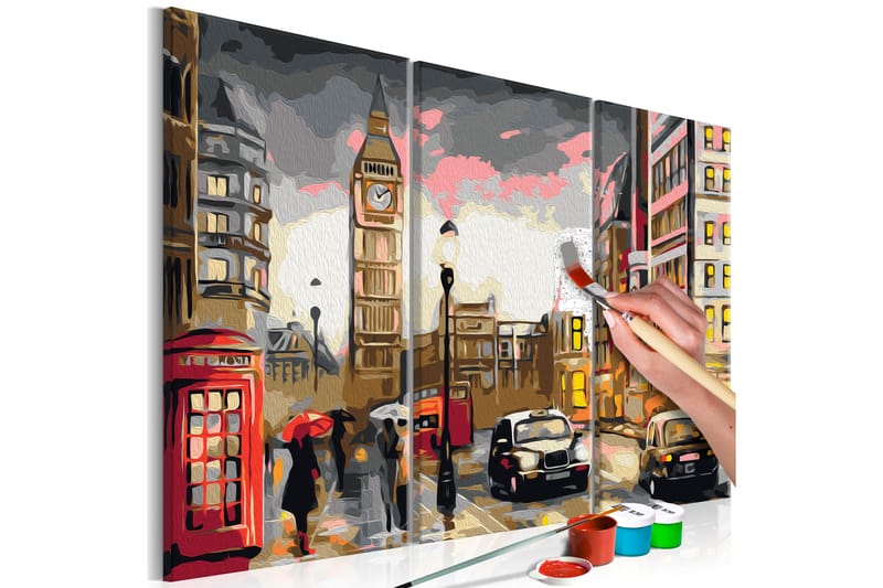 GÖR-DET-SJÄLV Målningar Streets Of London 60x40 cm - Artgeist sp. z o. o. - Gör det själv tavlor