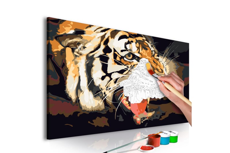 GÖR-DET-SJÄLV Målningar Tiger Roar 60x40 cm - Artgeist sp. z o. o. - Gör det själv tavlor