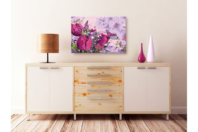 GÖR-DET-SJÄLV Målningar Tulips Meadow 60x40 cm - Artgeist sp. z o. o. - Inredning & dekor - Tavlor & konst - Måla själv - Gör det själv tavlor