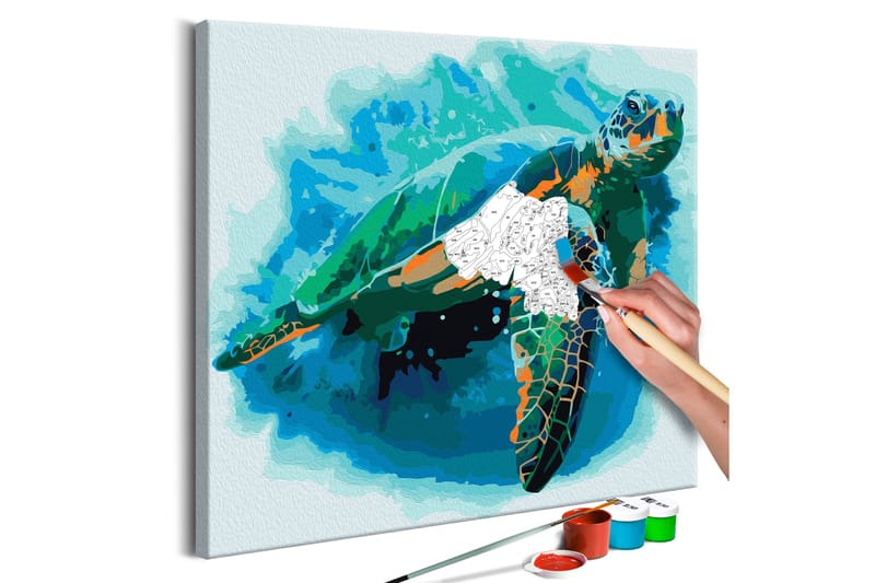 GÖR-DET-SJÄLV Målningar Turtle 40x40 cm - Artgeist sp. z o. o. - Gör det själv tavlor