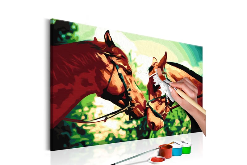 GÖR-DET-SJÄLV Målningar Two Horses  60x40 cm - Gör det själv tavlor