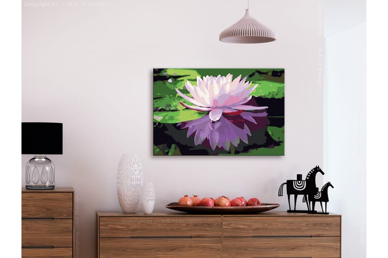 GÖR-DET-SJÄLV Målningar Water Lily 60x40 cm - Artgeist sp. z o. o. - Inredning & dekor - Tavlor & konst - Måla själv - Gör det själv tavlor