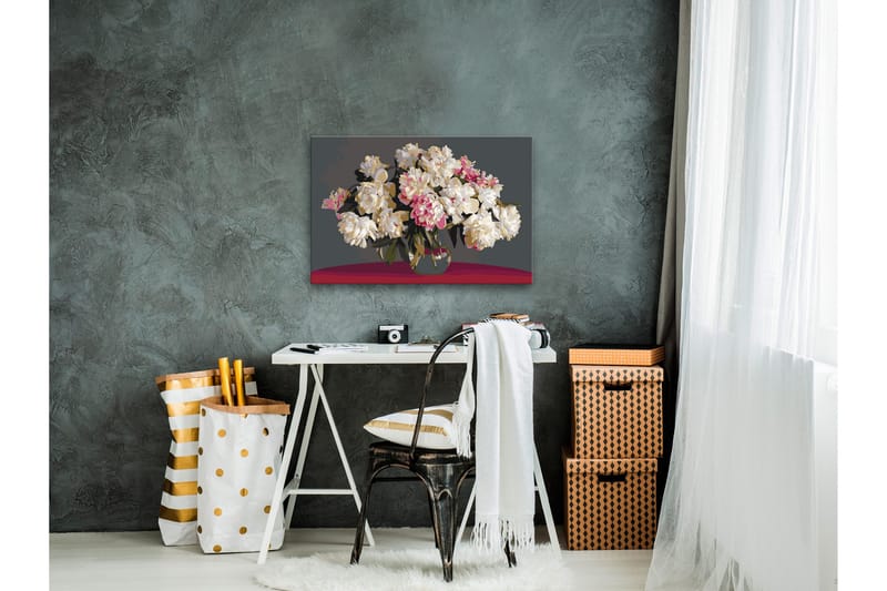 Gör-det-själv Målningar White Flowers In A Vase 60x40 cm - Artgeist sp. z o. o. - Inredning & dekor - Tavlor & konst - Måla själv - Gör det själv tavlor