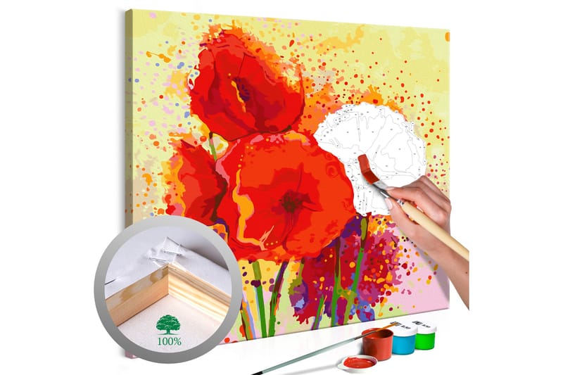 GÖR-DET-SJÄLV Målningar Poppies modern 60x60 cm - Gör det själv tavlor