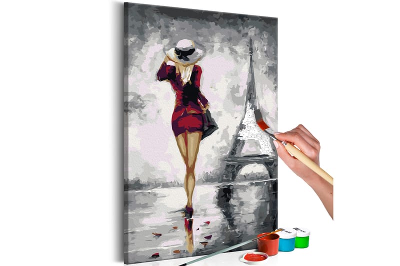 GÖR-DET-SJÄLV Målningar Parisian Girl 40x60 cm - Artgeist sp. z o. o. - Gör det själv tavlor