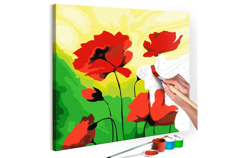GÖR-DET-SJÄLV Målningar Poppies  45x45 cm - Artgeist sp. z o. o. - Gör det själv tavlor