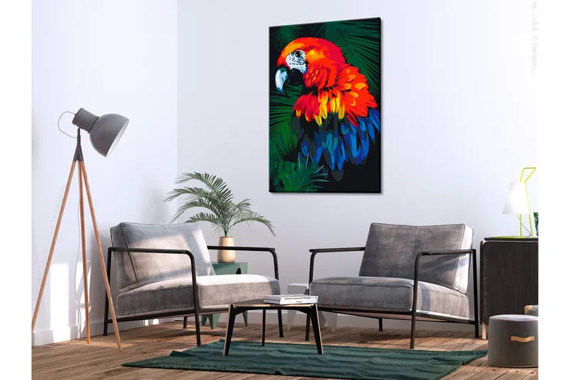 Gör-det-själv Målningar Parrot 40x60 cm - Artgeist sp. z o. o. - Inredning & dekor - Tavlor & konst - Måla själv - Gör det själv tavlor