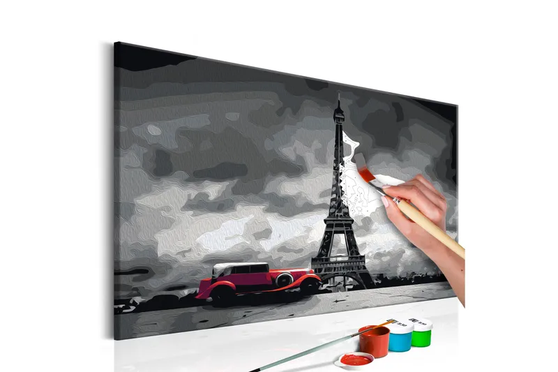 Gör-det-själv Målningar Paris Red Limousine 60x40 cm - Artgeist sp. z o. o. - Inredning & dekor - Tavlor & konst - Måla själv - Gör det själv tavlor