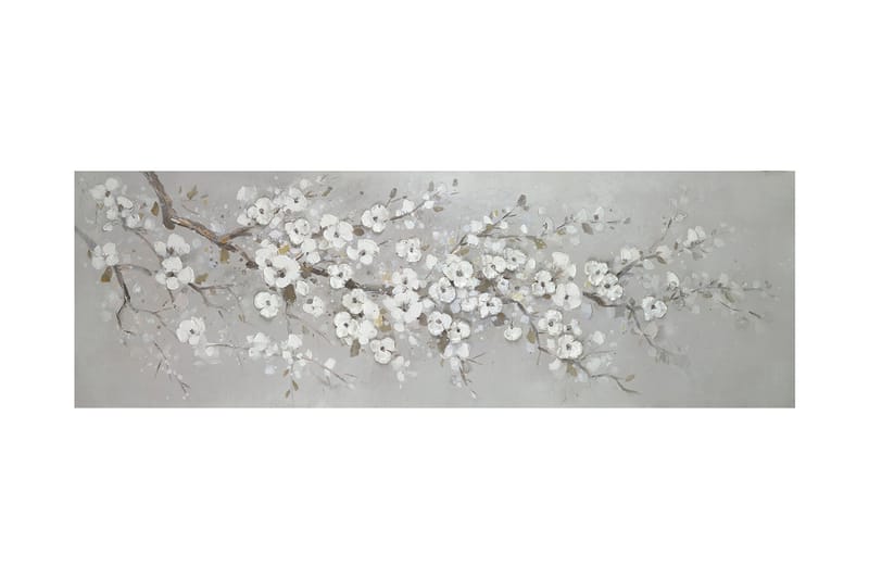 Oljemålning 50x150 cm vit sakura - Inredning & dekor - Tavlor & konst - Oljemålning