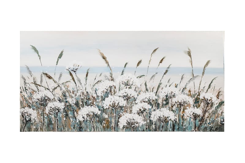 Oljemålning Vita ängblommor