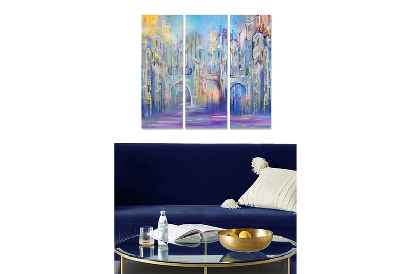 CANVASTAVLA City 3-pack Flerfärgad 20x50 cm - Poster & print