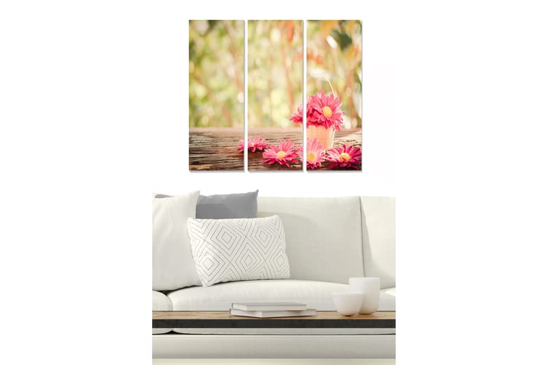 CANVASTAVLA Floral 3-pack Flerfärgad 20x50 cm - Poster & print