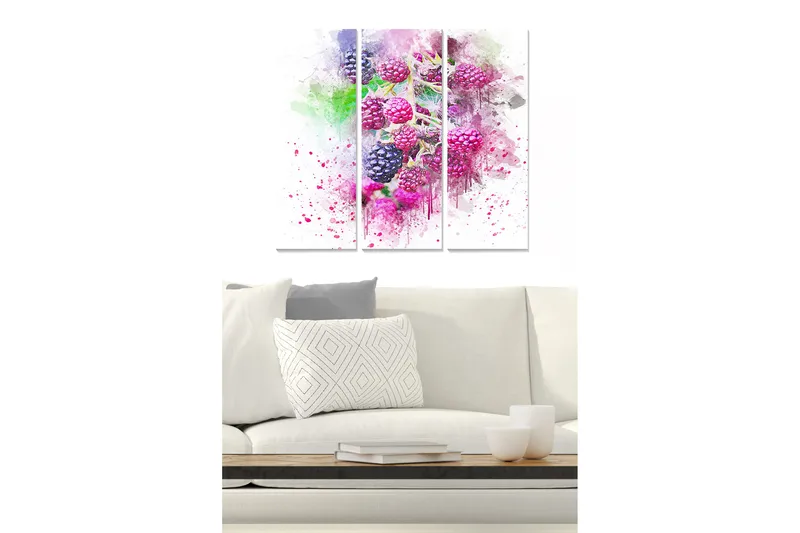 Canvastavla Floral 3-pack Flerfärgad, 20x50 cm