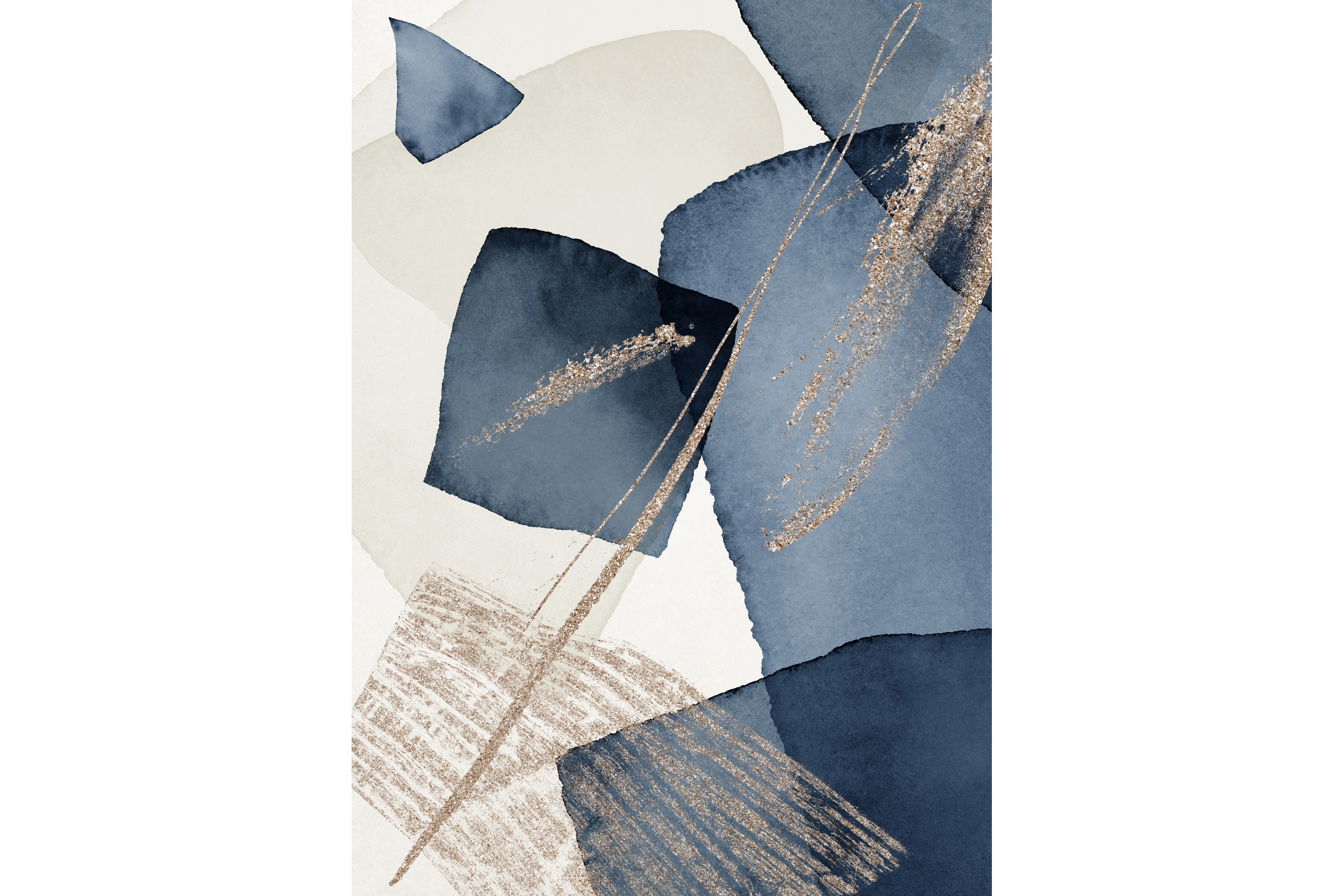 Poster Blue swirl 50×70 cm Beige –